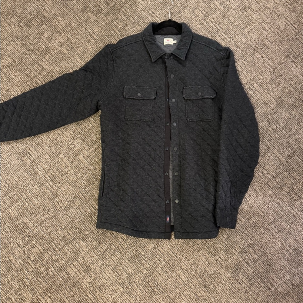 Faherty Charcoal Quilted Shirt Jacket